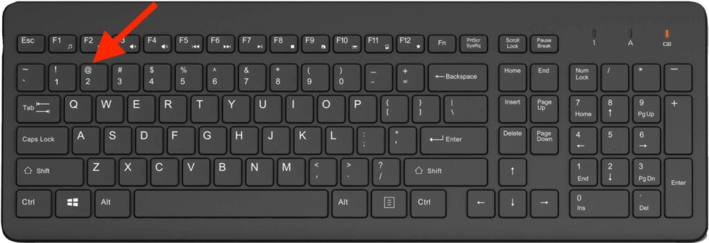 comment faire arobase clavier qwerty shift 2