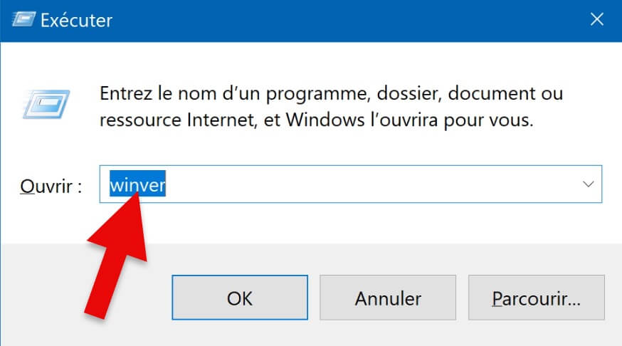 Commande Winver dans Windows