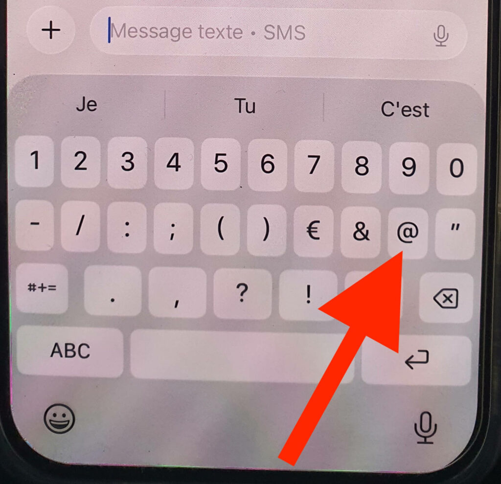 symbole @ sur Apple iphone