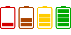 Evolution du niveau de batterie