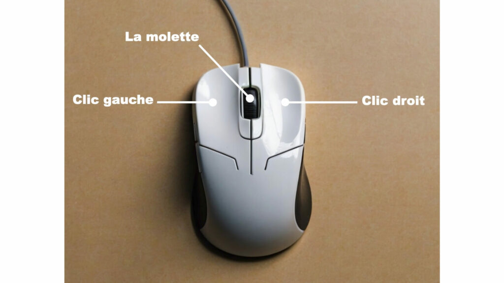 Les principaux boutons d'une souris d'ordinateur