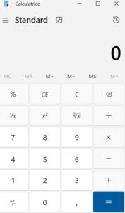 Le programme calculatrice